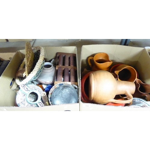 2100 - Two Boxes - Pottery Jugs, Bowls, Baskets etc.