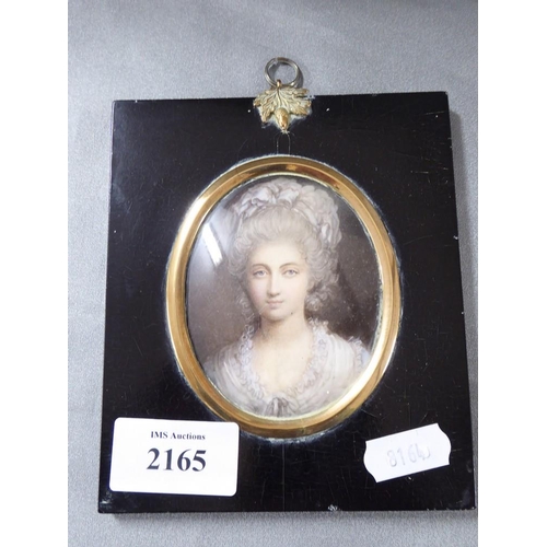 2165 - Antique Portrait Miniature - Study of a Lady.