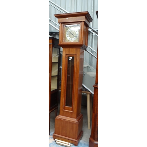 3002 - Modern Mahogany Longcase Clock with Glass Door