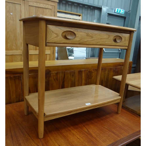 3063 - Ercol Side Table with Drawer - 79cm wide x 38cm deep x 72cm tall.