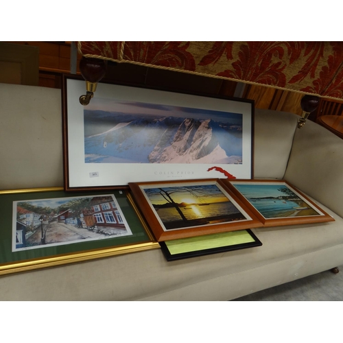 3073 - 5 Framed Mixed Prints & Paintings