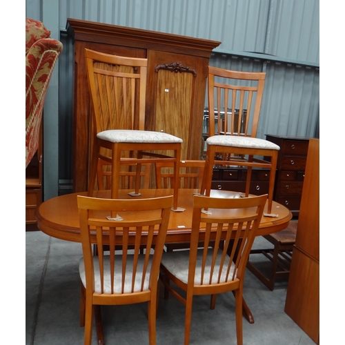 3074 - Stag Teak Extending Dining Table & 6 Chairs