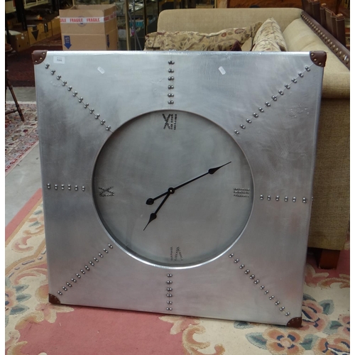 3101 - Industrial Style Stainless Steel Clock 92cm x 92cm