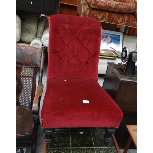 3112 - Victorian Ebonised Nursing Chair