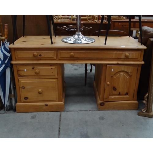 3137 - Pine Twin Pedestal Desk/Dressing Table