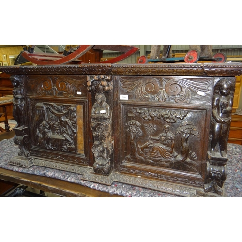 3146 - Antique Heavily Carved Cupboard (as found)