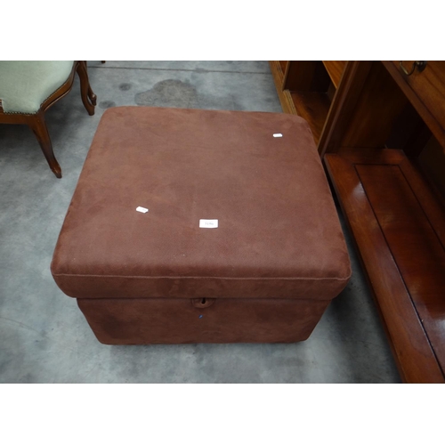 3150 - Brown Fabric Storage Stool