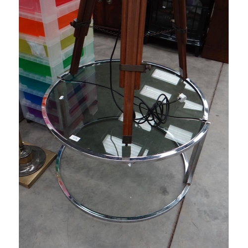 3178 - Chrome & Smokey Glass Coffee Table