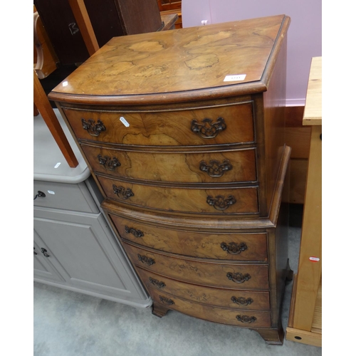 3293 - Vintage Burr Walnut Chest Of Drawers