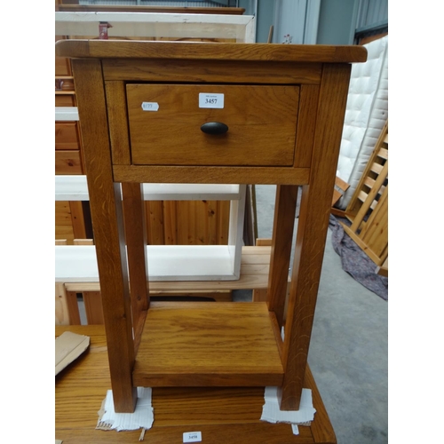 3457 - Oak Side Table with Drawer