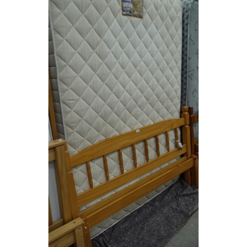 3465 - Pine Double Bed Frame and Mattress