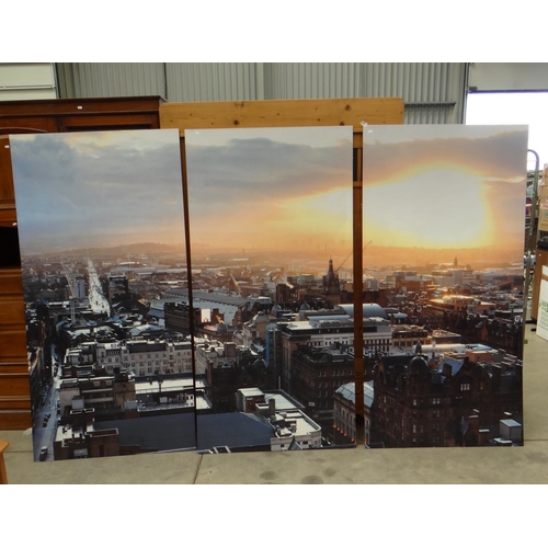 3474 - Three Part Print of Glasgow Skyline