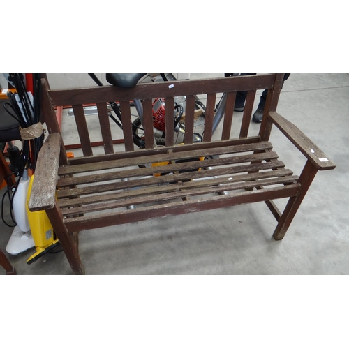 3507 - Stained Hardwood Garden Bench