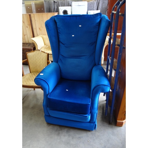 3515 - Oversized Fabric Wing Back Armchair