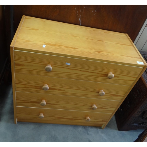 3524 - Pine Four Drawer Chest