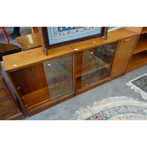 3533 - Two Teak Glass Front Bookcases