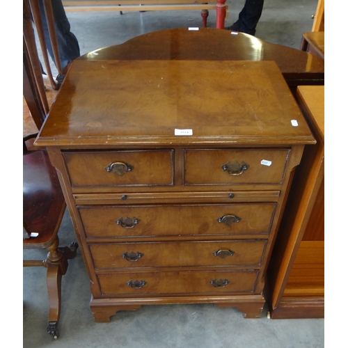 3534 - Walnut Two Over Three Drawer Chest with Writing Slide