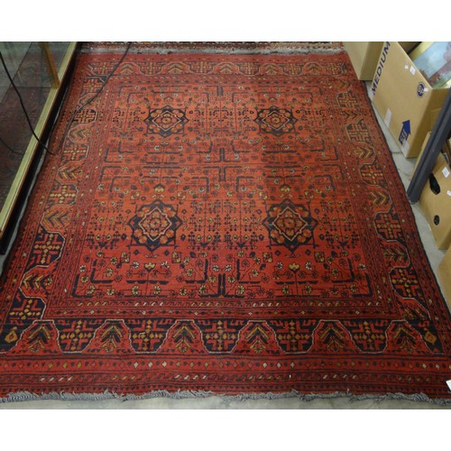 2446 - Eastern Fringed & Bordered Wool Rug, approx 188 x 150cm.