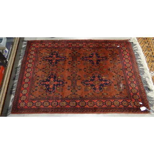 2456 - Afghan Wool Rug, approx 141 x 102cm.