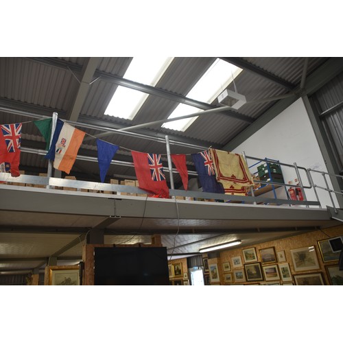 1460 - Vintage Bunting & Lion Rampant Flag - Lion Rampant Flag 93 x 150cm, bunting approx 10 metres long.