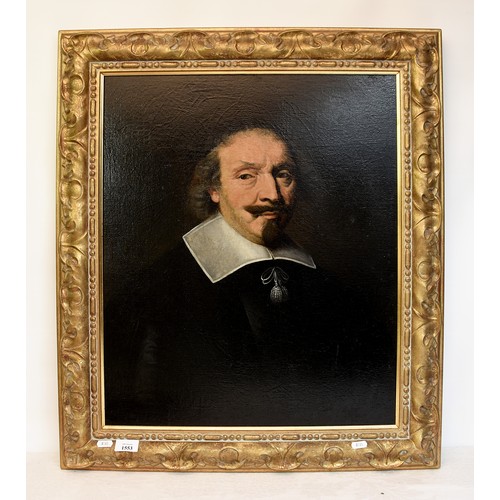 Framed Oil Portrait Cardinal Jules Mazarin, Italian Cardinal who served the King of France from the mid 1600's until his death in 1661, approx 49 x 58cm.