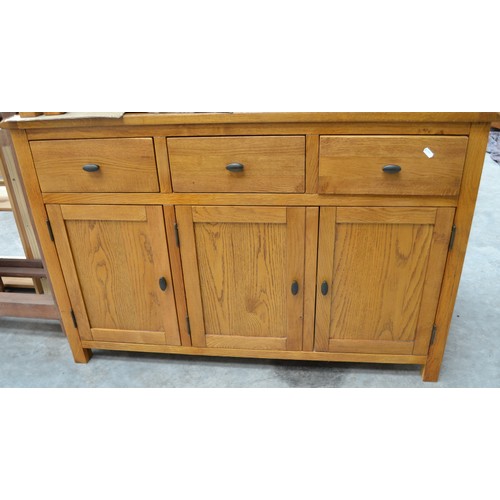 3458 - Oak Three Over Three Sideboard