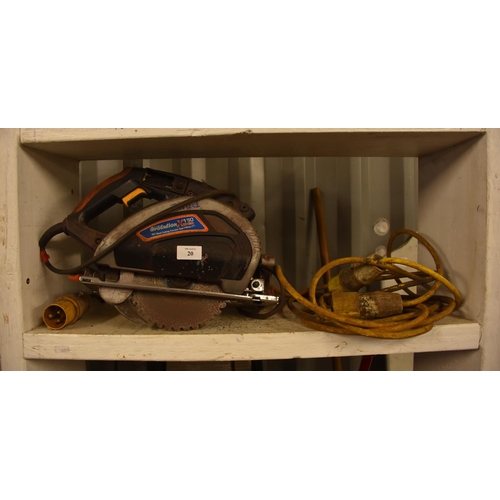 20 - 110v Circular Saw, 180mm Blade and Extension Cable