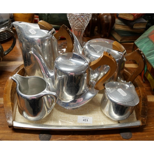 421 - Picquot Ware Set with Tray