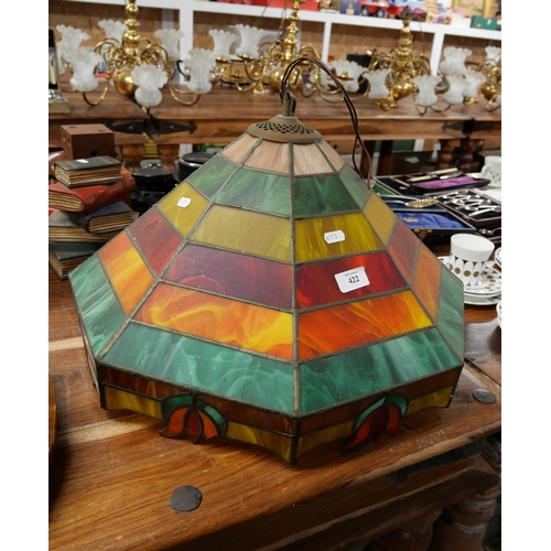 422 - Leaded Glass Light Shade