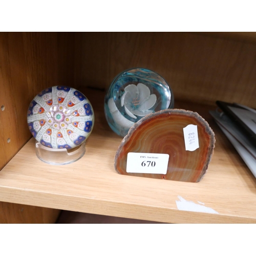 670 - Three Paperweights