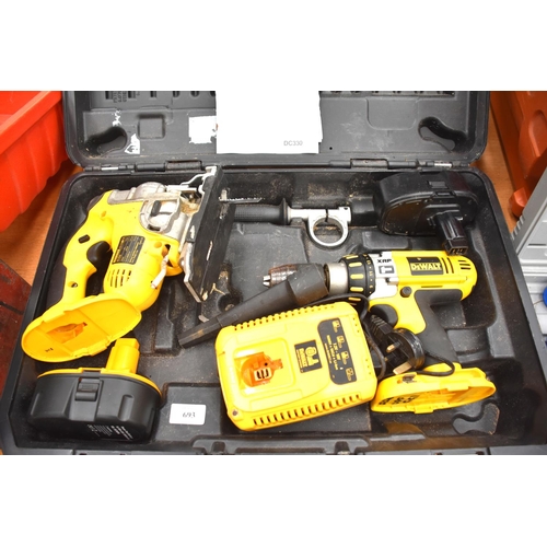 693 - Dewalt Xrp Hammer Drill &  Cordless Jig Saw