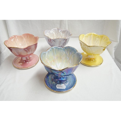 1009 - Set of Four Lustre Glazed Maling Grapefruit Dishes.