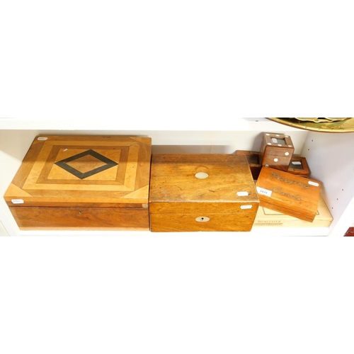 1031 - Inlaid Hardwood Jewellery Box & Others.