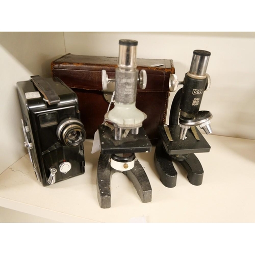 1062 - Two Small Microscopes & Vintage Dekko Movie Camera.