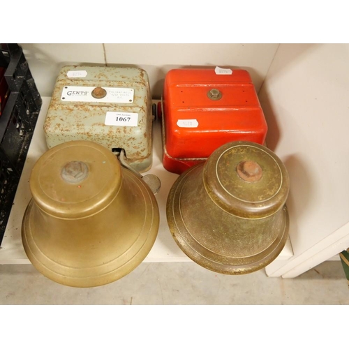 1067 - Two Vintage Fire Alarm Bells.