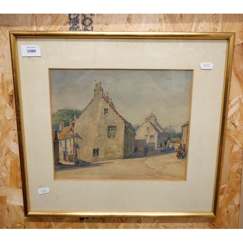 1080 - Framed Watercolour - Fife Town by James Gilmour 1919.