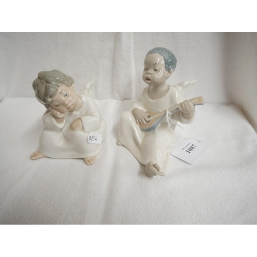 1087 - Two Lladro Porcelain Cherubs.