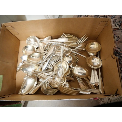 1105 - Box - Part Set of Silverplated Table Cutlery.