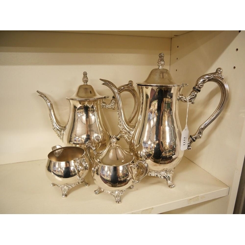 1111 - Modern Four Piece Silverplated Tea & Coffee Service.