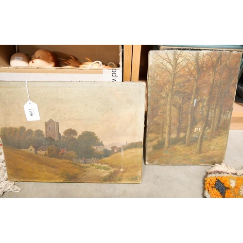 1150 - Two Small Unframed Oil Paintings.