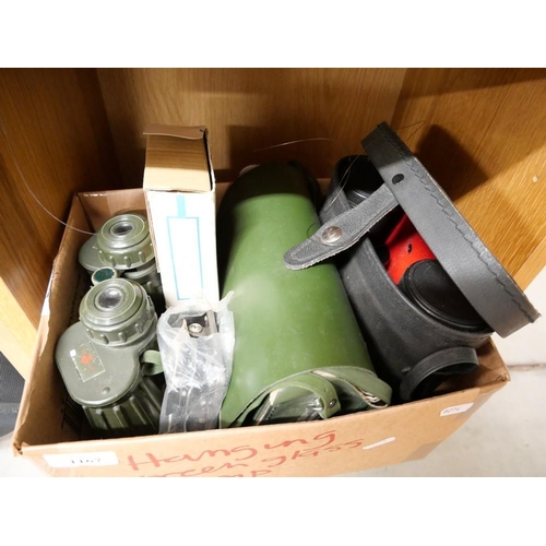 1167 - Box - Two Pairs of Binoculars & Film Splicer.