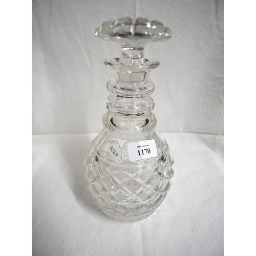 1170 - Vintage Ring Necked Decanter.