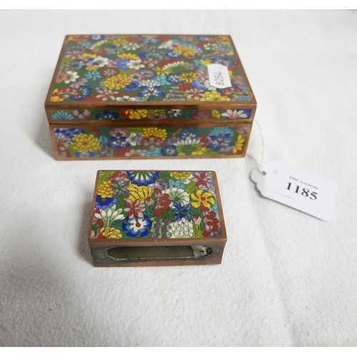 1185 - Chinese Cloisonne Cigarette Box & Matching Vesta.