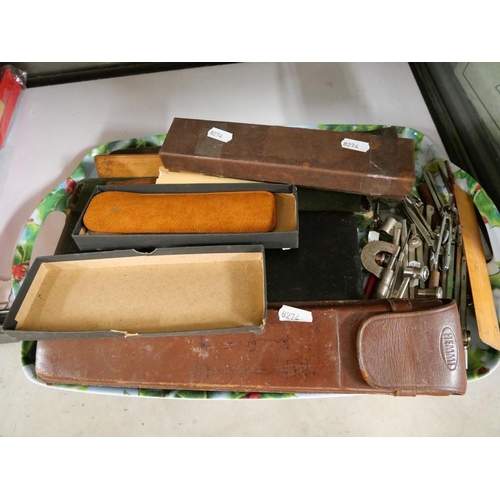 1192 - Tray Lot - Cased Drawing Instruments, Slide Rules etc.