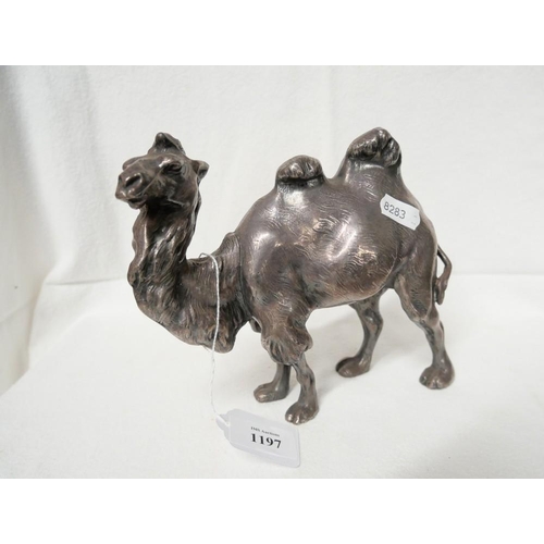 1197 - Fine Silverplated Bactrian Camel Desk Ornament.