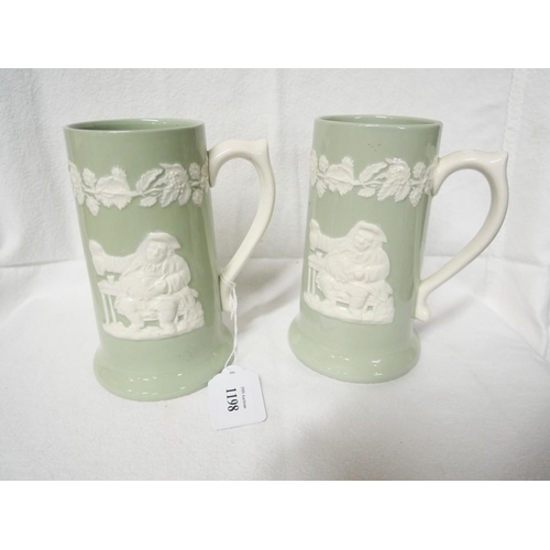 1198 - Pair of Spode Fortuna Pattern Tankards.