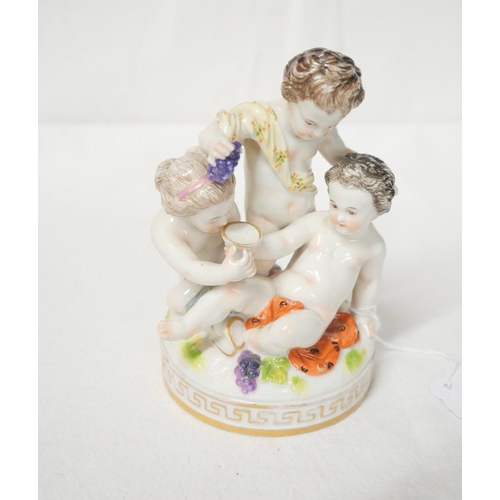 1201 - Continental Porcelain Figure Group, approx 12cm tall.