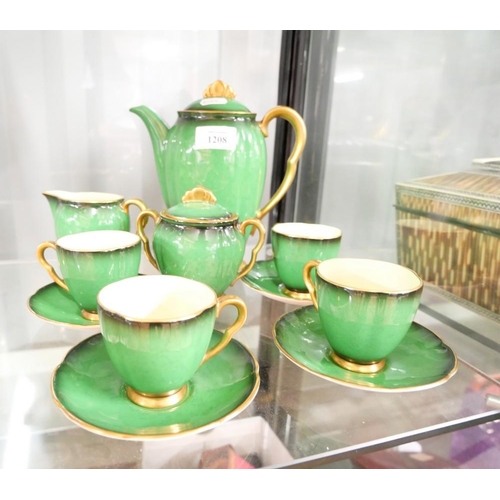 1208 - Carlton Ware Vert Royale Part Coffee Set.