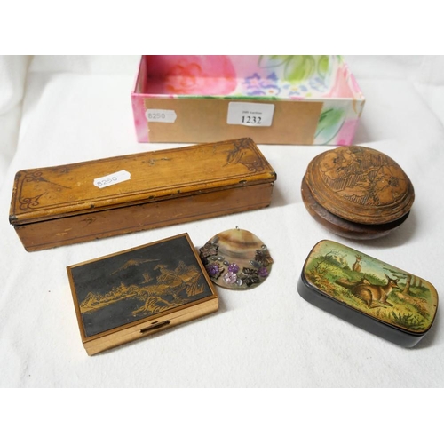 1232 - Box - MOP Pendant, Various Antique & Vintage Boxes.