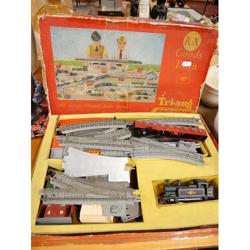 1480 - Boxed (poor condition) Tri-and Electric Goods Train Set.